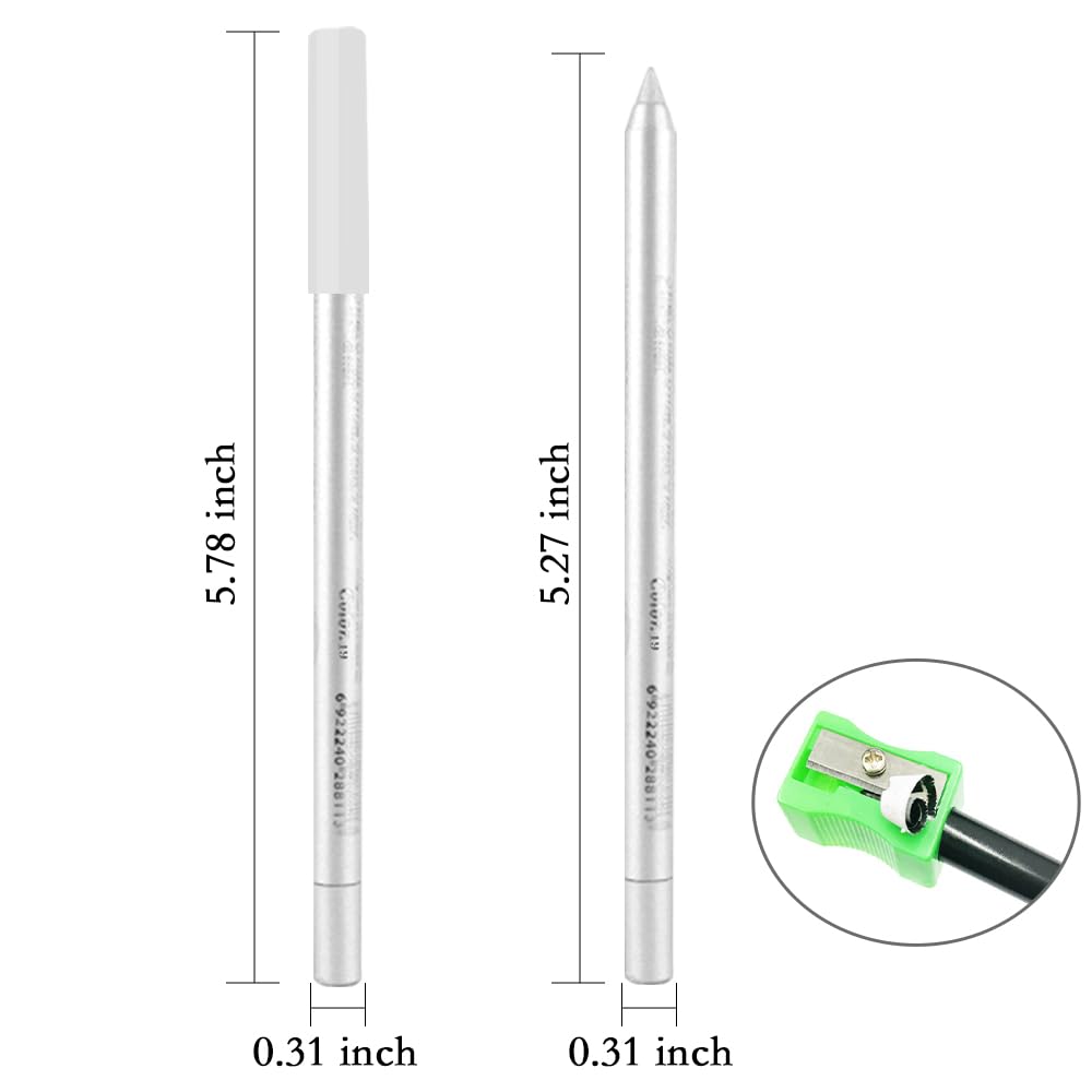 Kaely Gel Eyeliner Pencil for Women, Pearl White Eye Liner Waterproof Smudge Proof with Sharpener