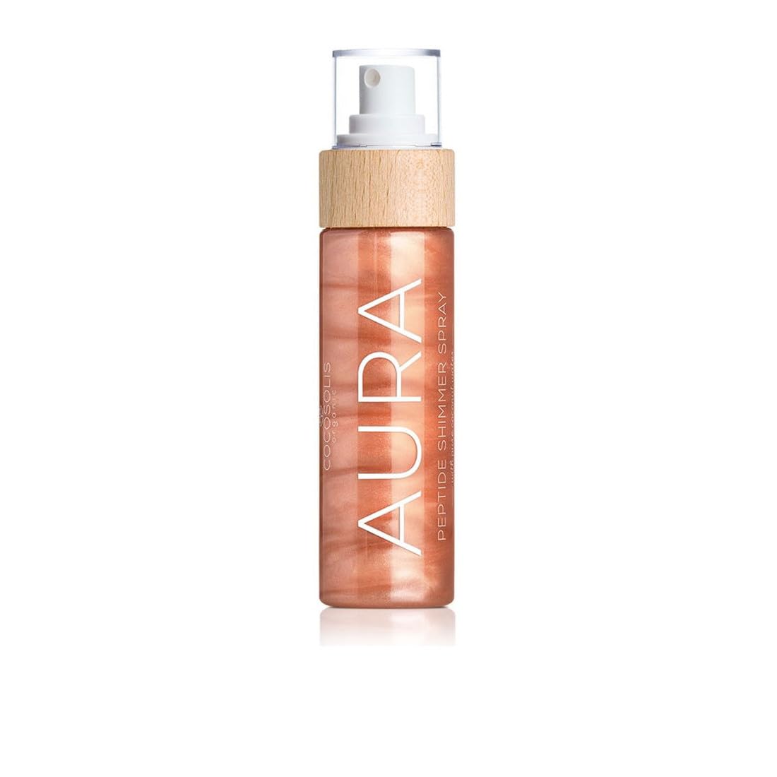 COCOSOLIS AURA Peptide Shimmer Spray - Natural glitter shimmer spray with peptides for face, body
