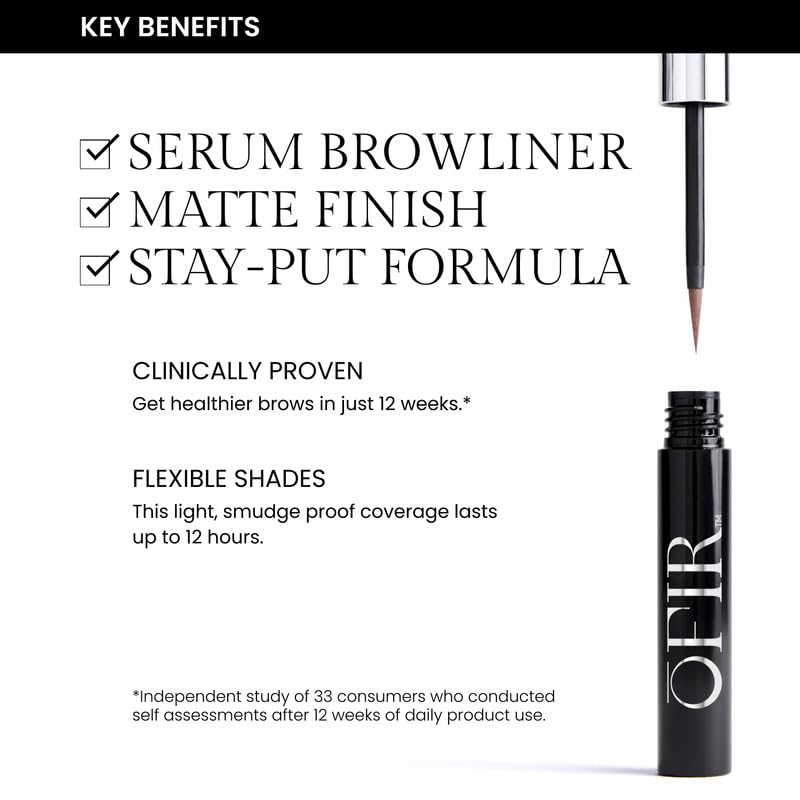 OFIR Brow Tonic Serum Browliner | Smudge-Proof Matte Finish | Hybrid Makeup & Skincare with