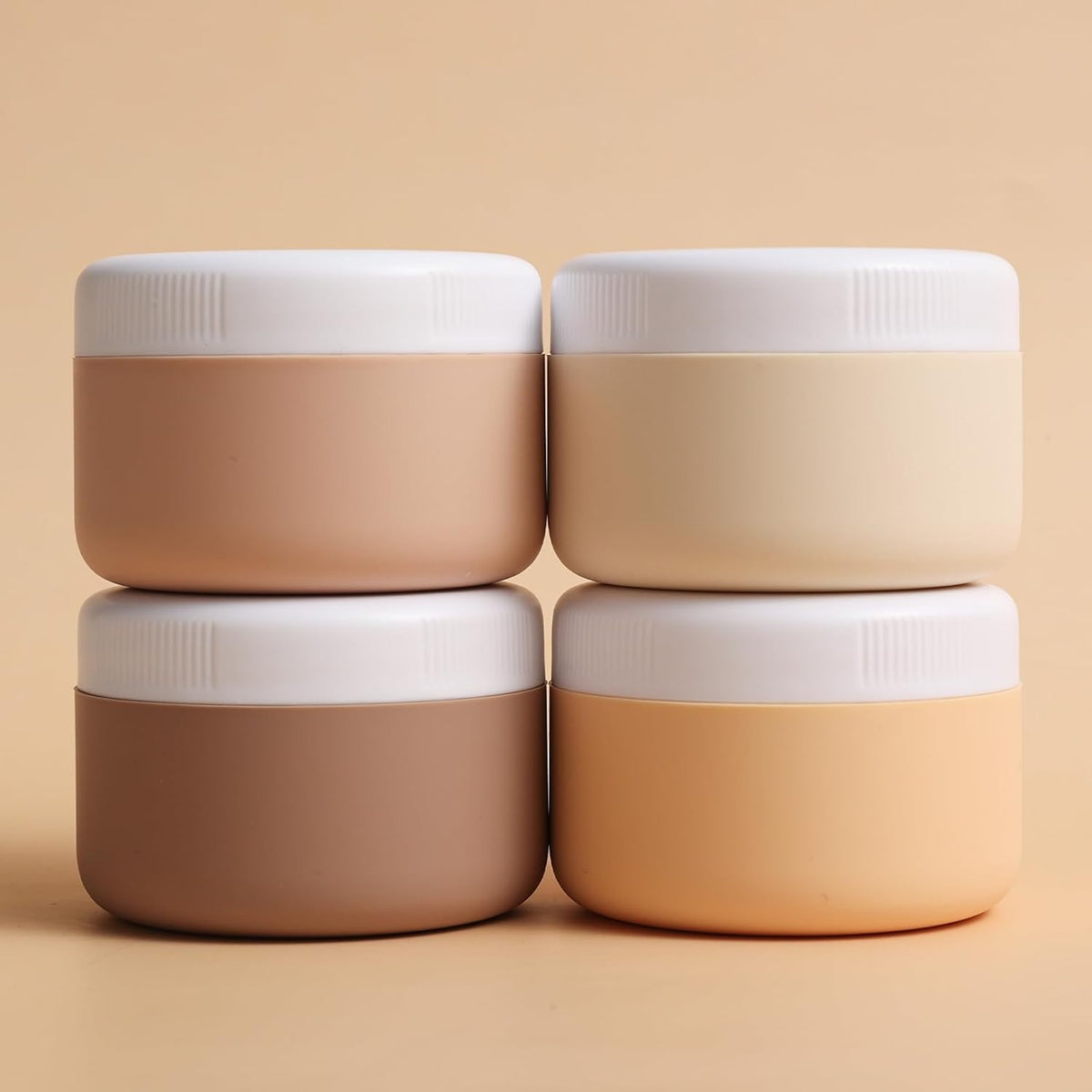 Travel Containers for Toiletries, Silicone Cream Jars BPA-Free, Leak-proof 2oz Travel Size