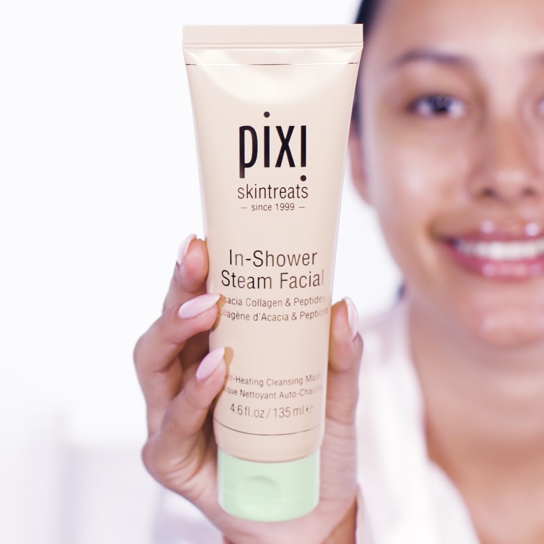 Pixi In-Shower Steam Facial | Gel-to Oil Cleanser for Radiant Skin | Deeply Nourishes, Softens &