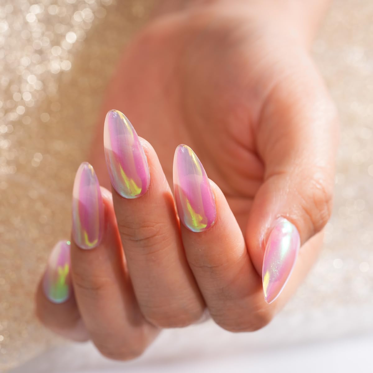 Pretty Diva 0.3g Unicorn Chrome Nail Powder, Aurora Iridescent Chrome Powders for Nails, Mermaid