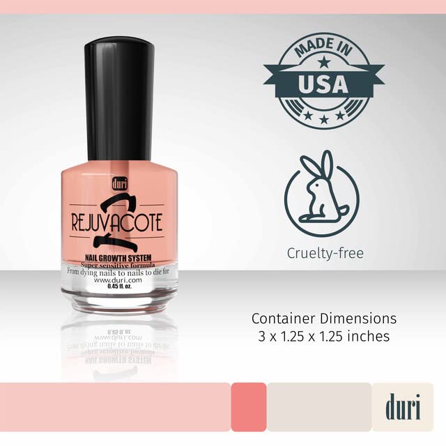 Duri Rejuvacote 2 Nail Growth System Sensitive Formula - Nail Hardener and Strengthener for