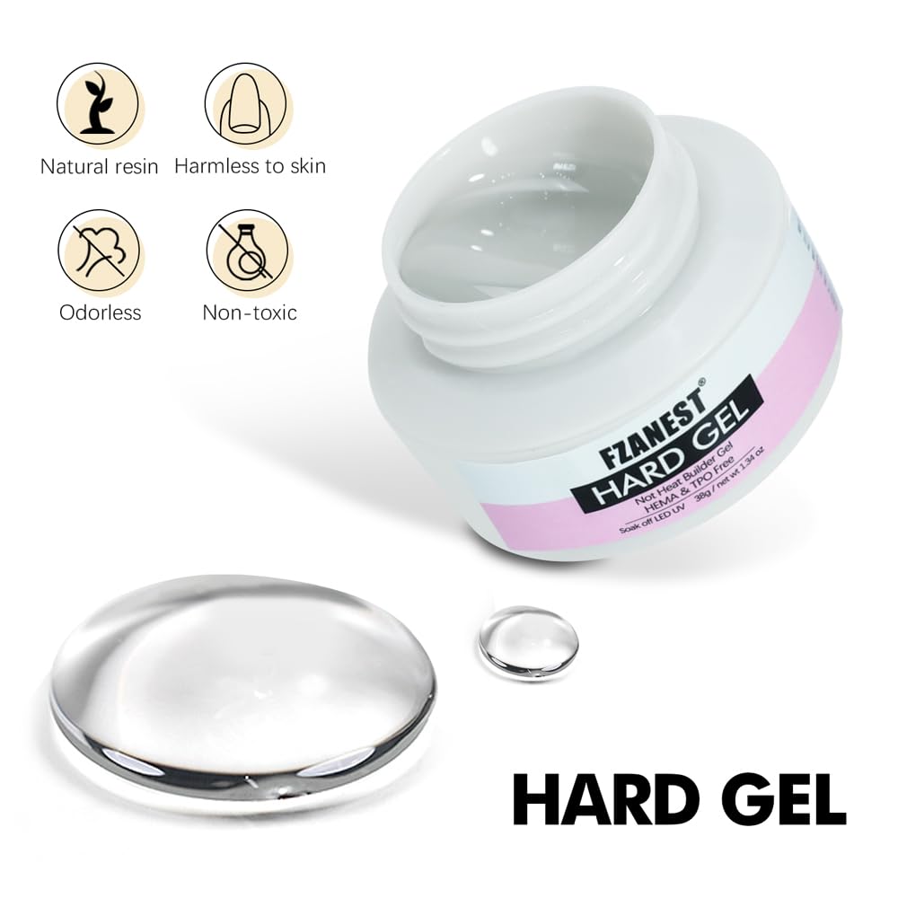 FZANEST Builder Gel Hema Tpo-Free Clear Hard Gel For Nails Extension Sculpting Overlay UV Led Soak