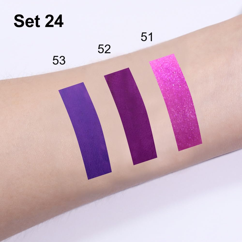 evpct 3Pcs Lavender Dark Violet Purple Matte Lip Liner & Liquid Lipstick Stain Makeup Set for