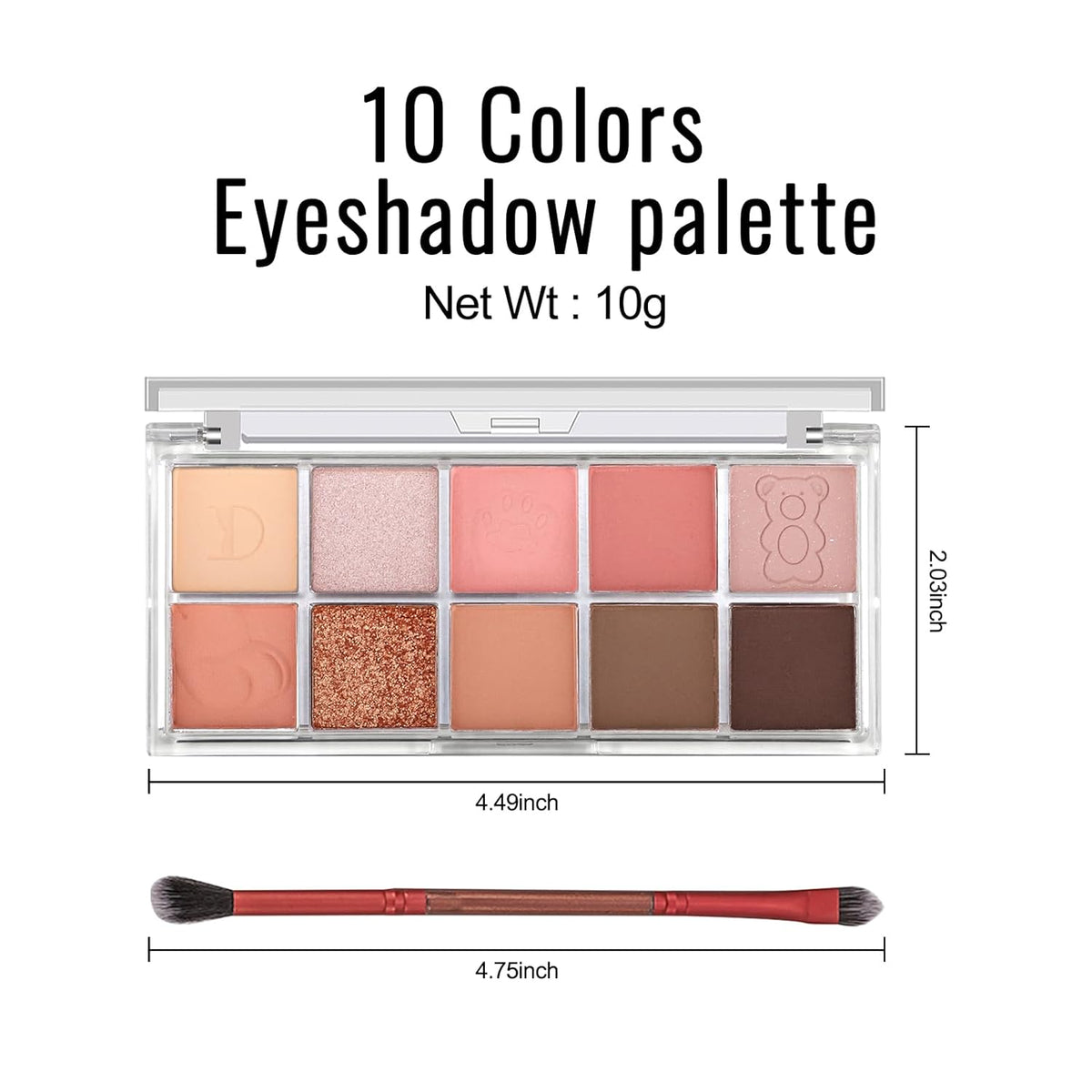 Erinde 10 Colors Eyeshadow Palette Makeup - Matte Shimmer Glitter Eye Shadow, Ultra-Blendable, High