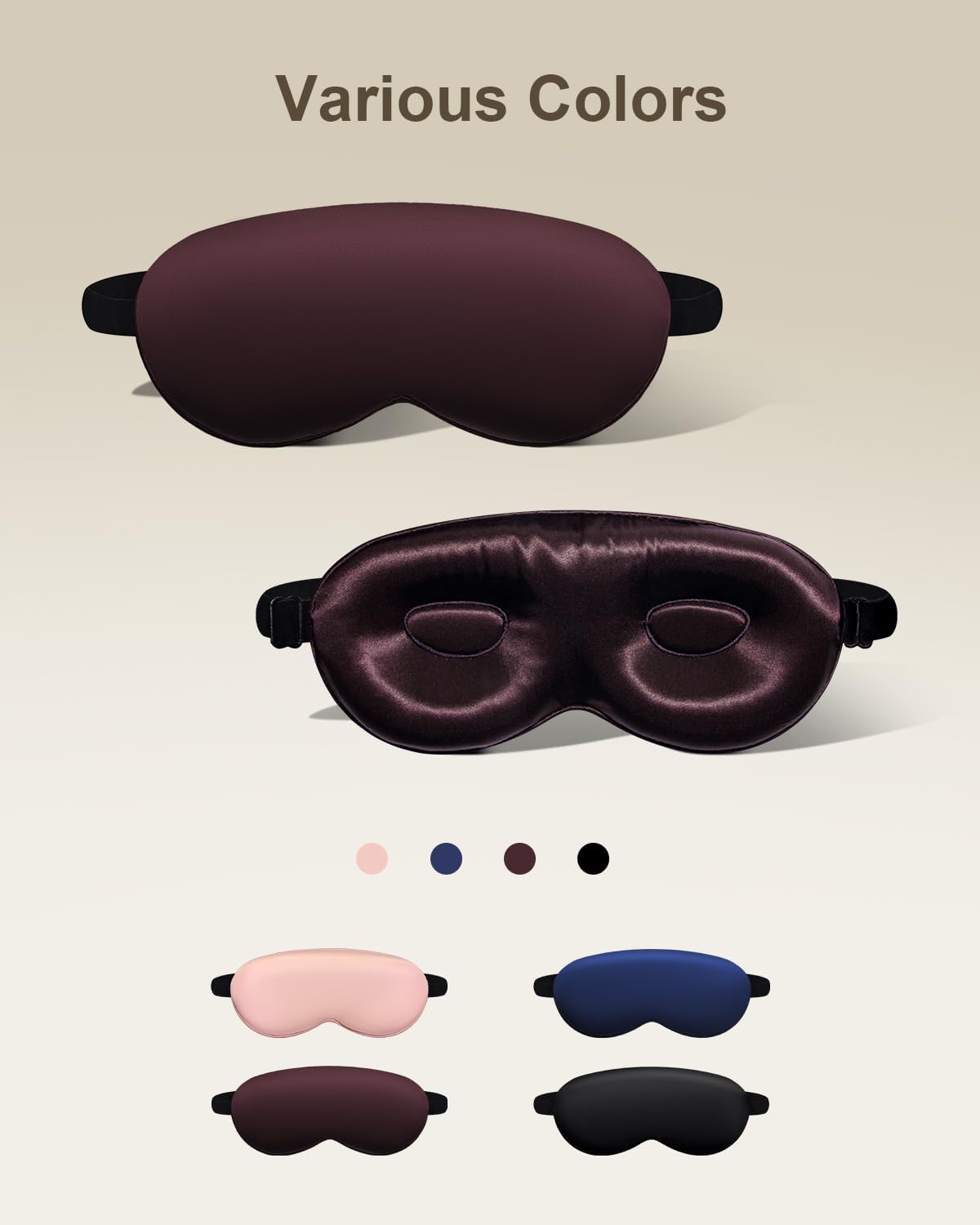 Luxury 22 Momme 100% Mulberry Silk Sleep Mask – 3D Eye Mask with Adjustable Strap, Gentle on Skin