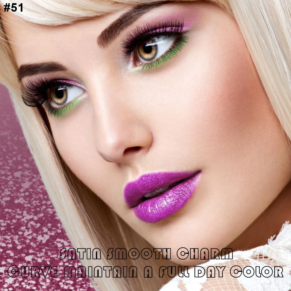 evpct 2Pcs Purple Shimmer Glitter Shiny Liquid Lipstick Lip Gloss Stain and Retractable Lip Liner