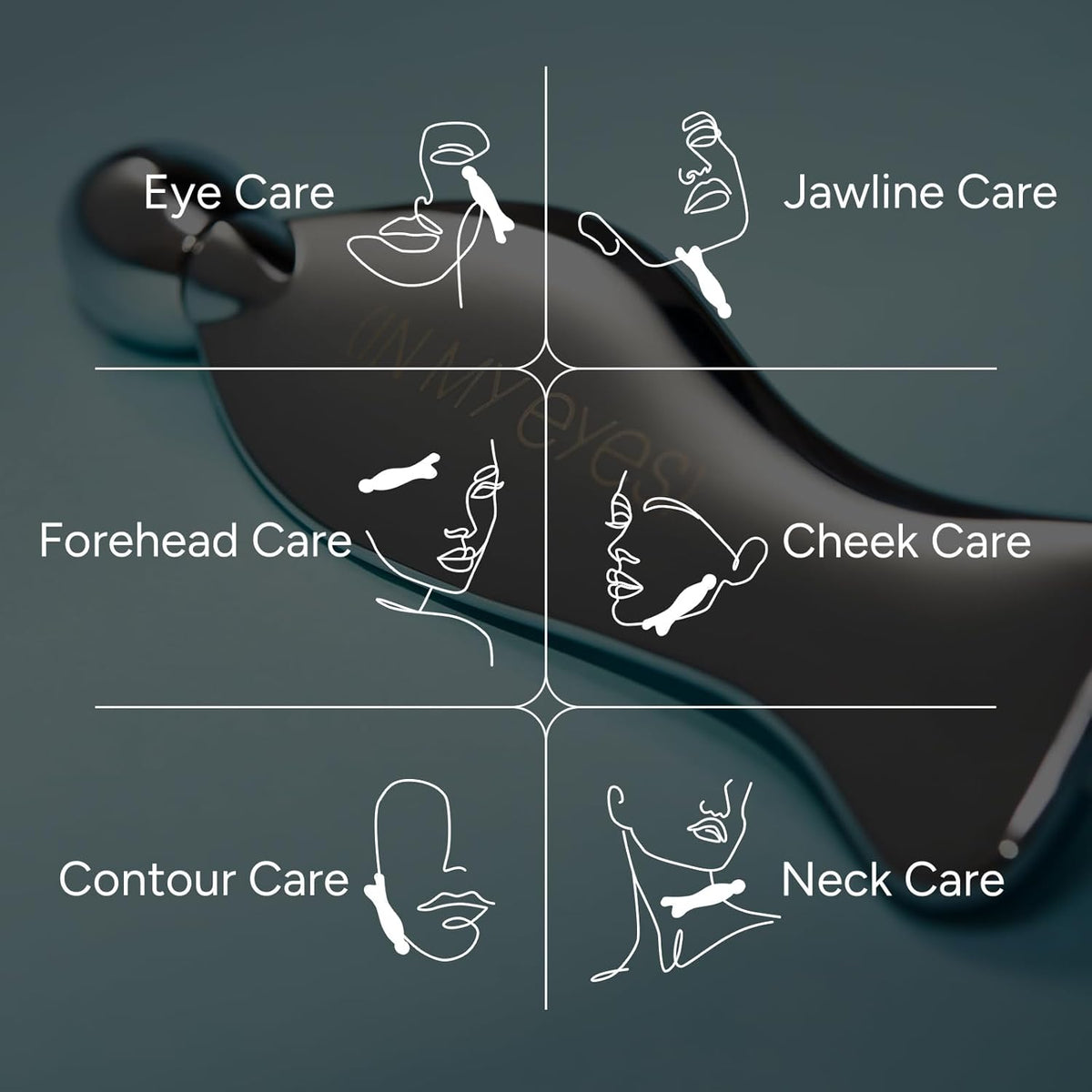 In My Eyes Gua Sha Tool for Face & Eye, Stainless Steel Gua Sha Facial Massager Tool for Reduce