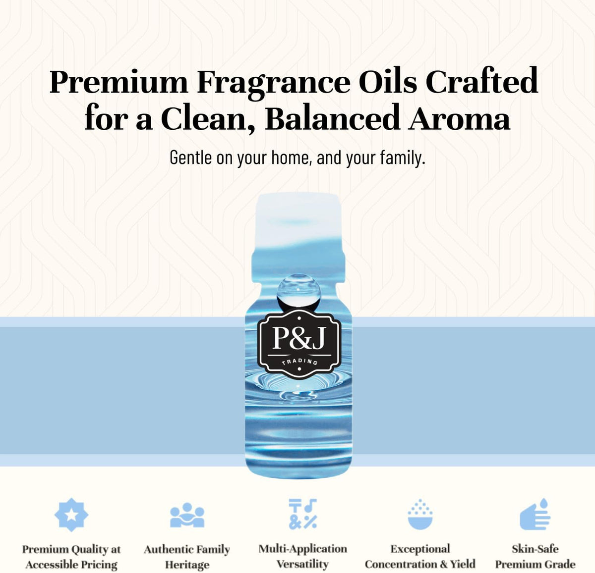 P&J Fragrance Oil Clean Home Set | Lemongrass, Fresh Cotton, Clean & Fresh, Aloe, Bamboo, Orange