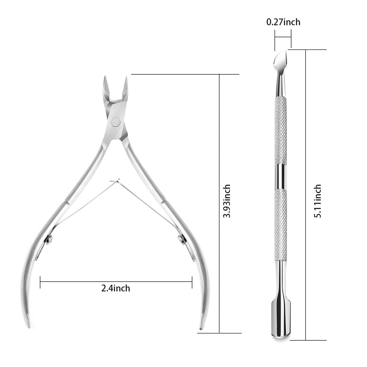 Ejiubas Cuticle Pusher Cuticle Nipper Stainless Steel Cuticle Trimmer Cuticle Remover Tool Set for