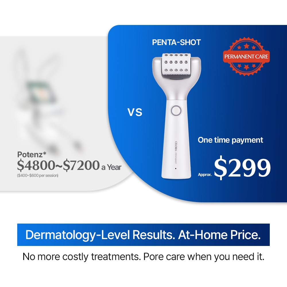 CELORABY Potension Penta-Shot Glass Skin Glow Booster | 5-in-1 Korean Skincare Device for Pore