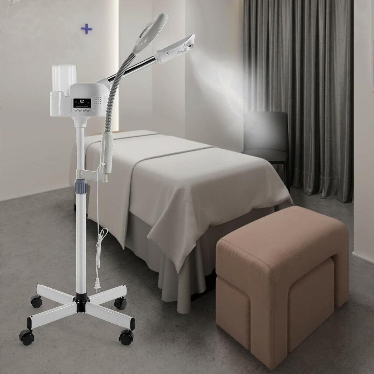 Professional 2 in 1 Facial Steamer Upgrade Esthetician Steamer with 5X LED Magnifying Lamp Beauty