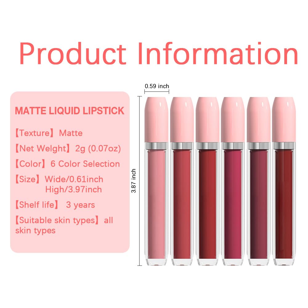 BINGBRUSH Super Matte Longwear No-Budge Stay On Smudge Proof Liquid Lipstick Long Lasting Makeup