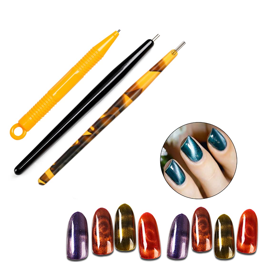 15 Pcs Nail Magnet Tool Set Magnet Plate Wand Board Magnetic Pen Stripe Nail Magnet Double Ended