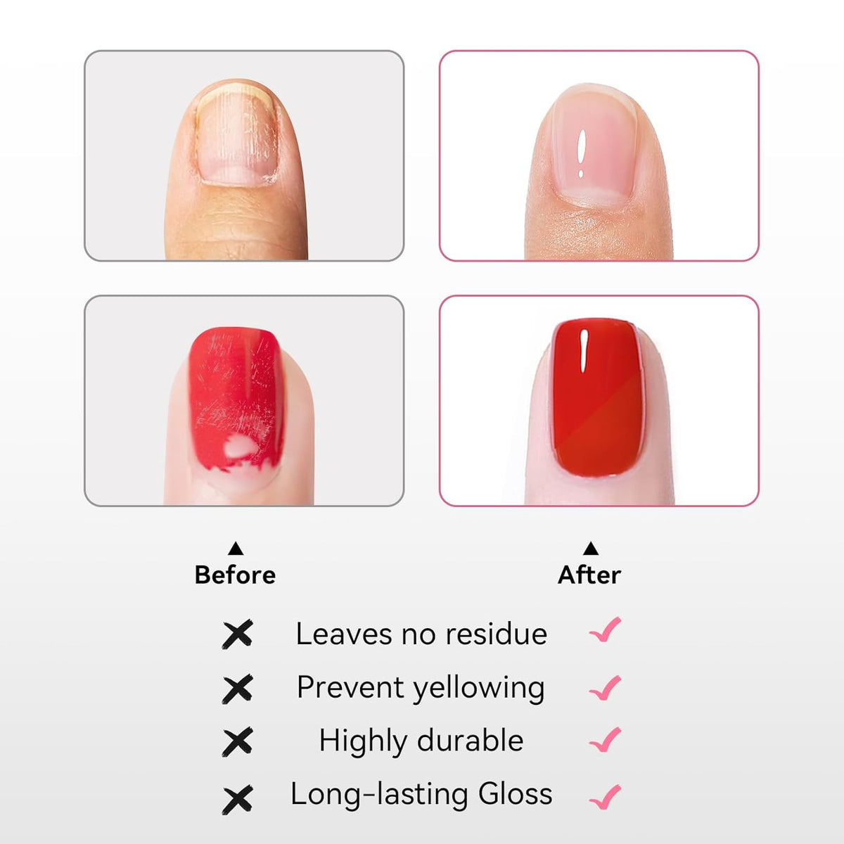 Base Coat and Top Coat, Clear Regular Nail Polish, Rich in VE Calcium Quick Air Dry Nail
