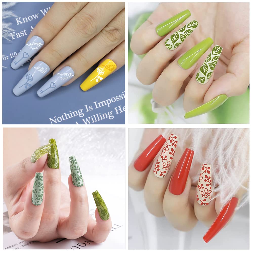Biutee 19pcs Nail Stamp Plates set 15 plate 1Stamper 2Scraper 1storage bag Nails Art Stamping Plate