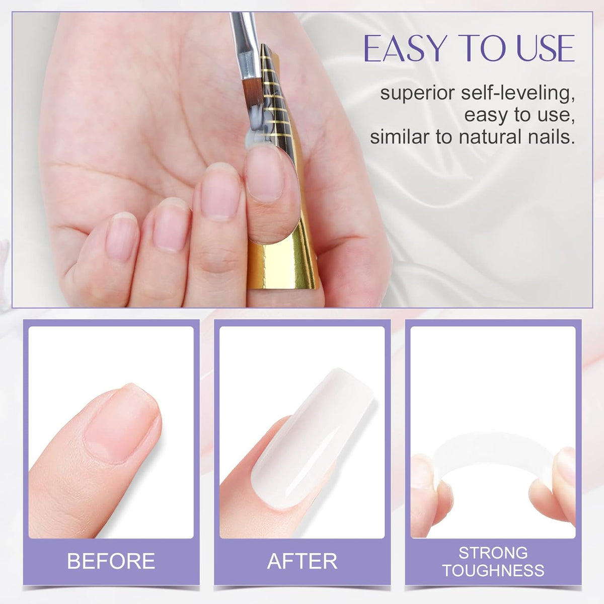SAVILAND LED & U V Builder Nail Gel - 3.53 oz White Nail Extension for Professional Salon Gel