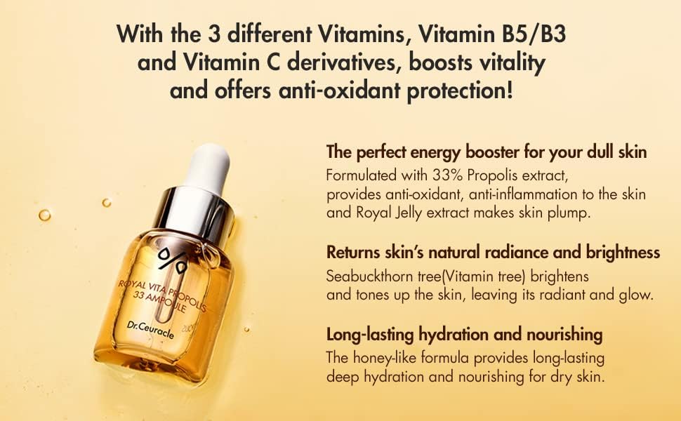 Dr.Ceuracle Royal Vita Propolis 33 Ampoule (30ml / 1.01 fl. oz.) - Ultimate Glow and Nourish