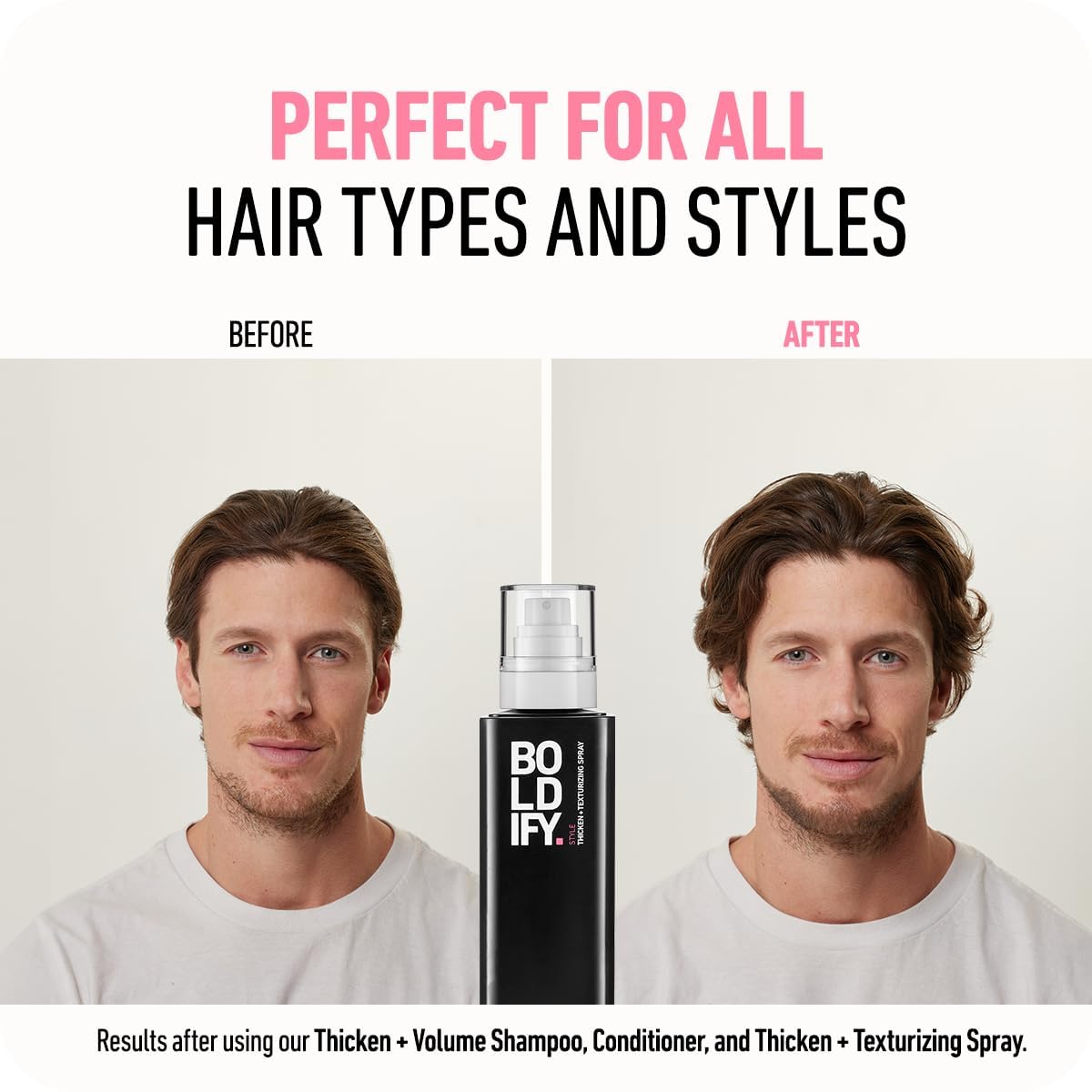 Boldify Hair Thickening Spray - Volume Booster - Stylist-Recommended Texture Spray for Hair Women &