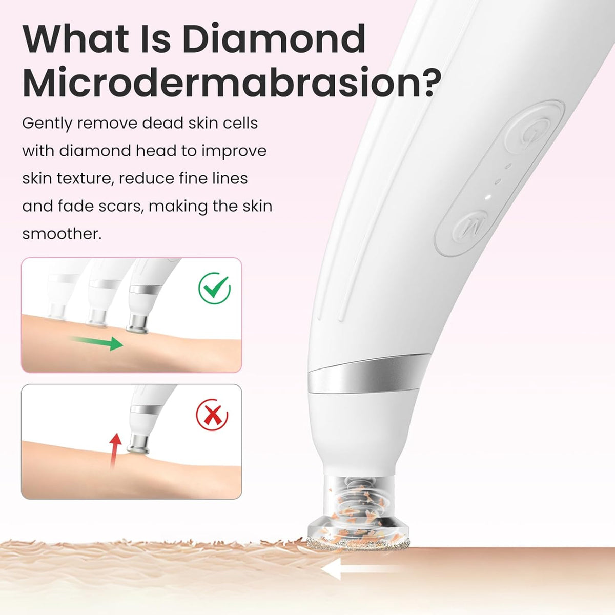 Diamond Microdermabrasion Machine, Portable Blackhead Remover Pore Vacuum, Dermabrasion Facial