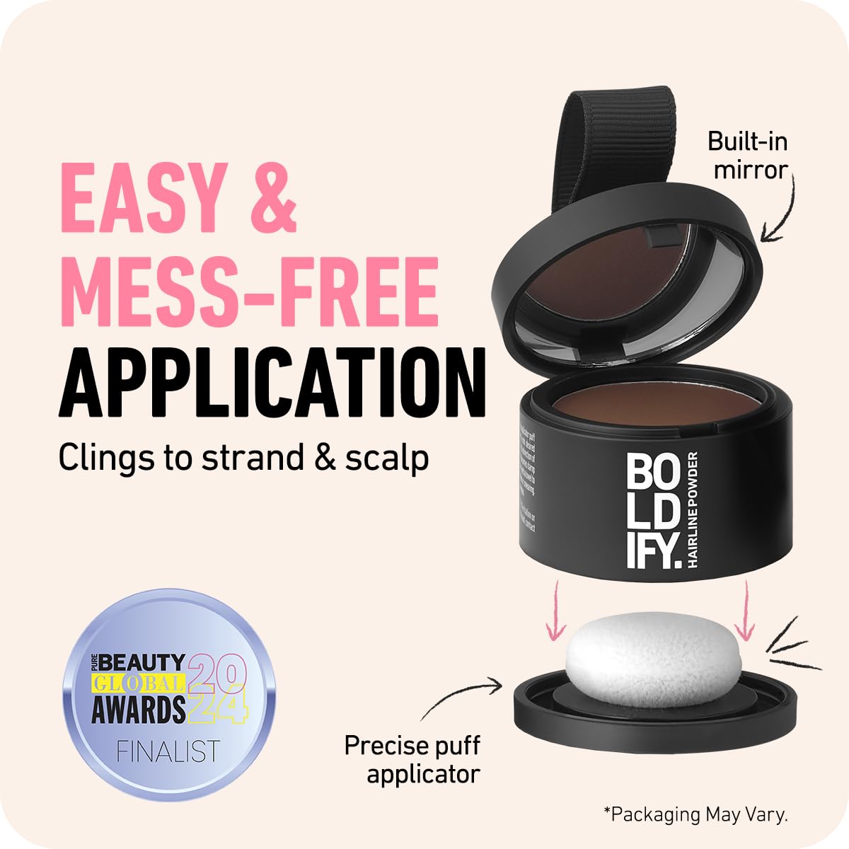 BOLDIFY Hairline Powder (LARGE, 10g) - Root Touch Up Hair Color for Gray Coverage - Bald Spot