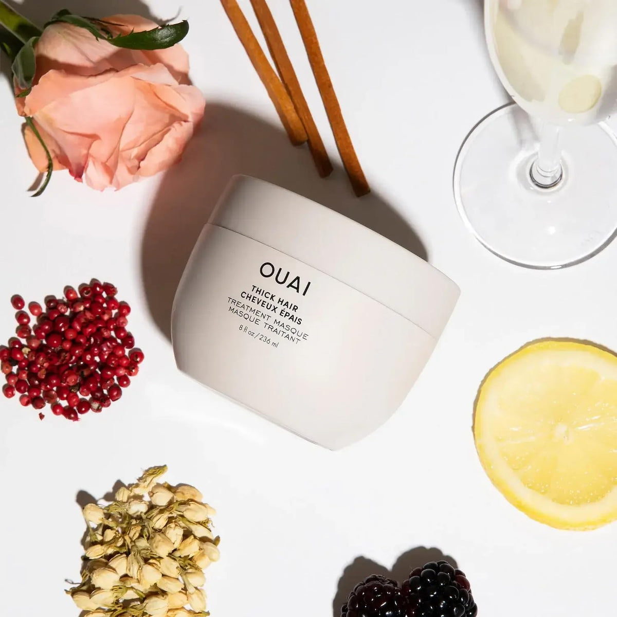 OUAI Thick Hair Mask - Deep Conditioning Hair Mask with Almond Oil, Olive Oil, & Hydrolyzed Keratin