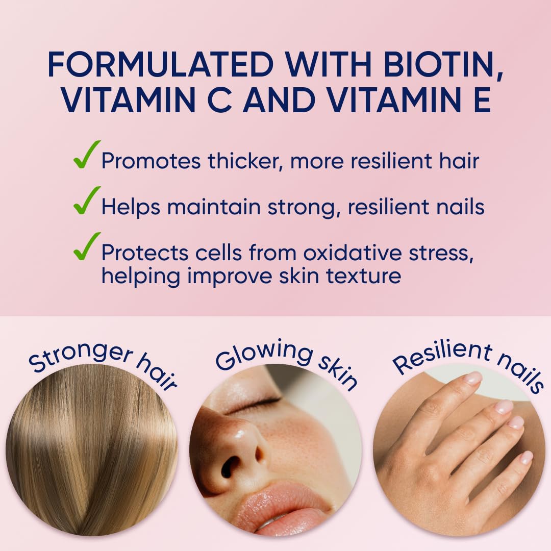 Moerie Hair Skin and Nails Gummies for Women & Men - Biotin for Hair Loss, Gummy Vitamins & Growth