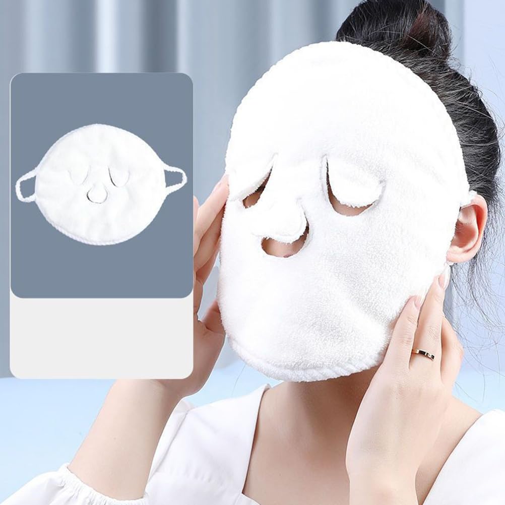 Beaupretty 2pcs Face Towel Mask Facial Steamer Towel Coral Fleece Moisturizing Warmers Hot Cold