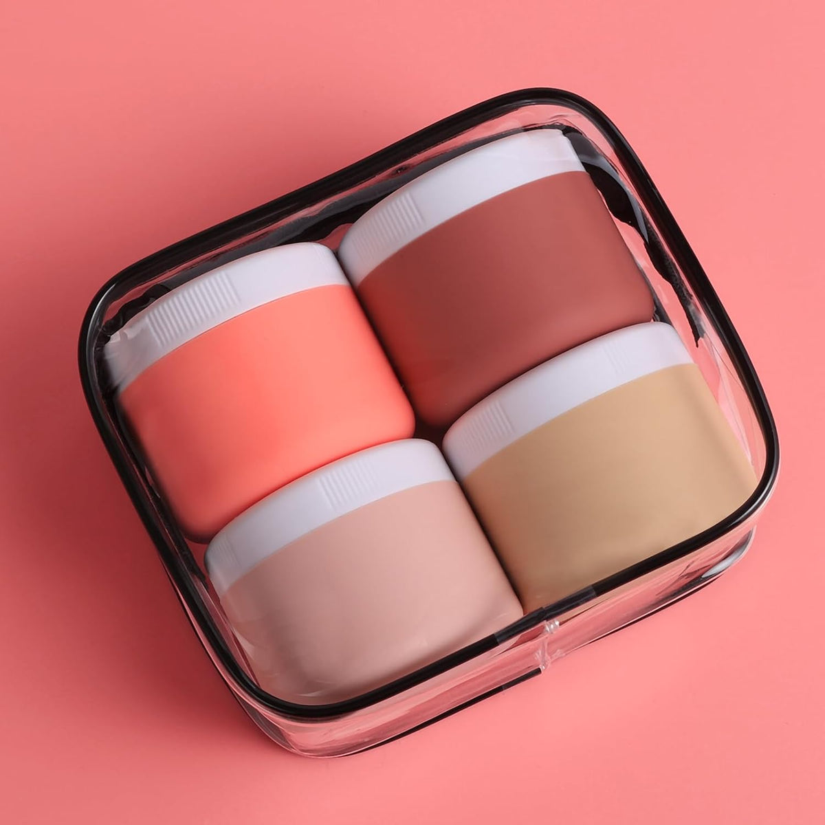 Travel Containers for Toiletries, Silicone Cream Jars BPA-Free, Leak-proof 3oz Travel Size
