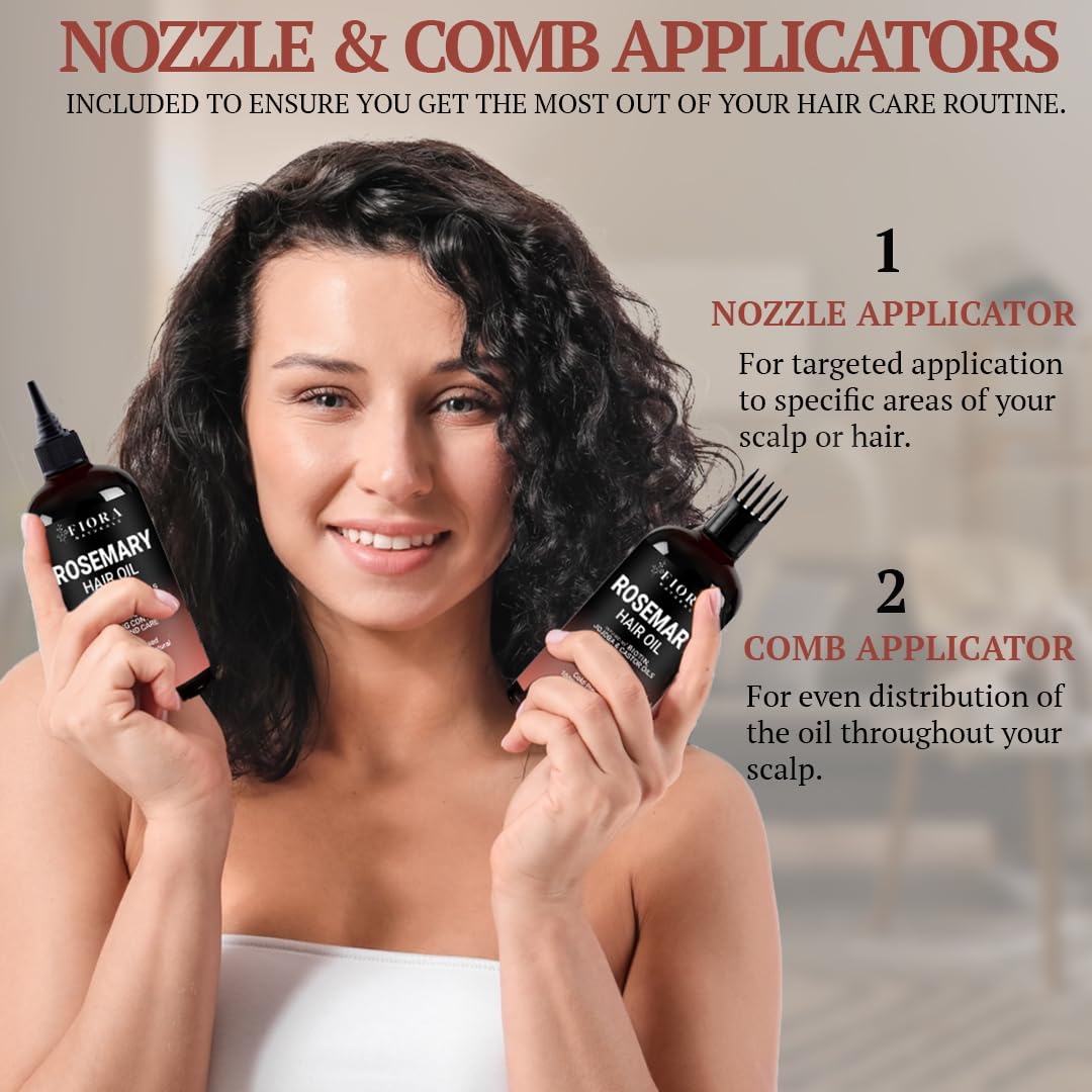 100% Pure Rosemary Oil for Hair Growth, Infused with Biotin, Jojoba & castor Oils - Natural Hair