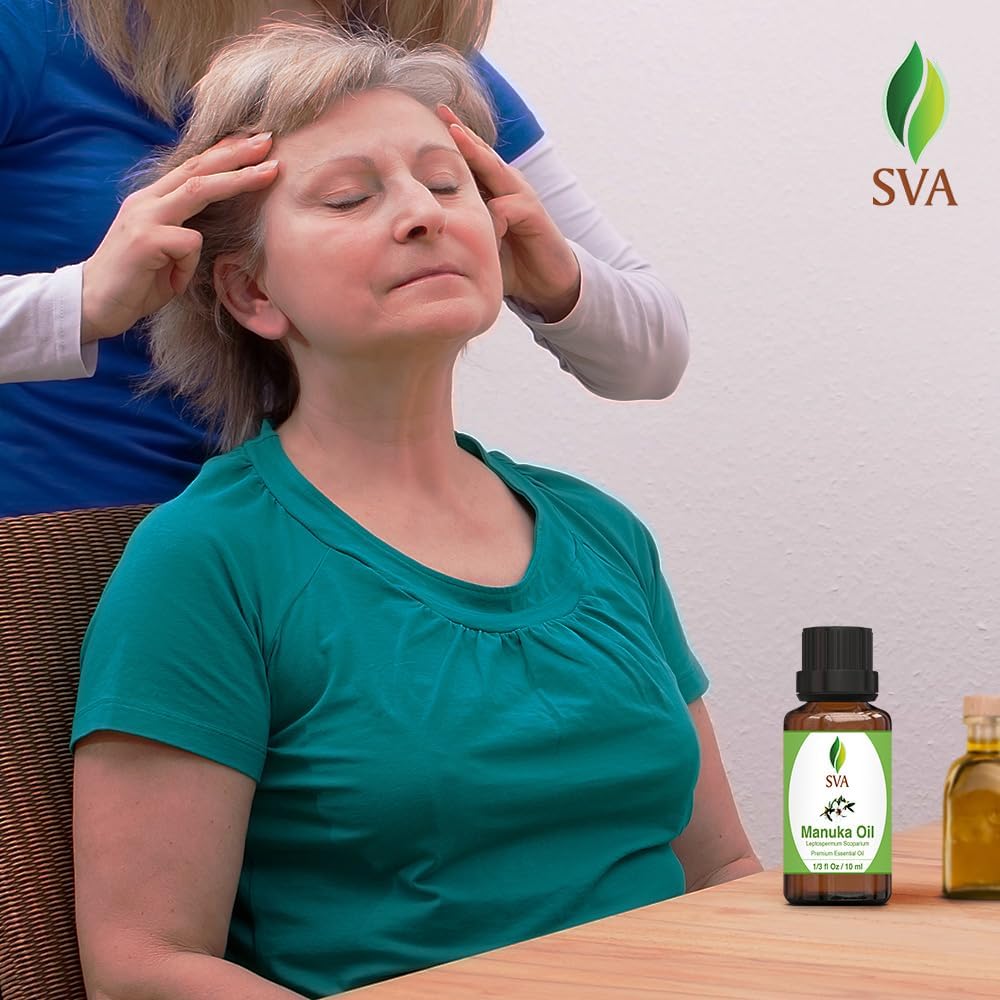 SVA Manuka Essential Oil – 1/3 Fl Oz – 100% Natural Manuka Oil - for Diffuser, Hair Care, Face