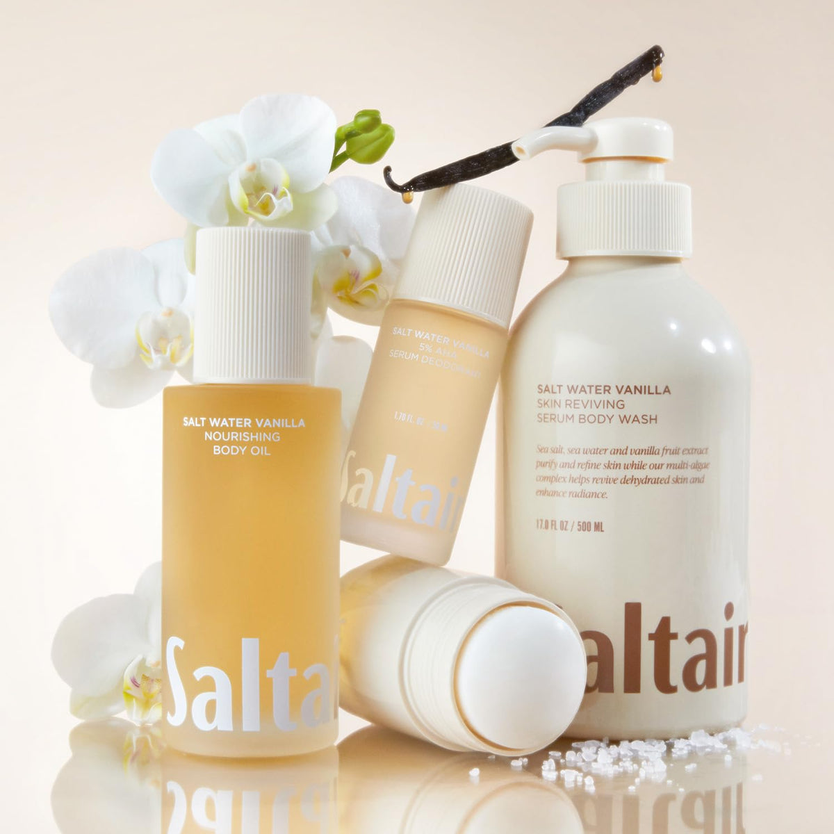 Saltair Body Oil. Luxurious Salt Water Vanilla After Shower and Bath Oil Moisturizer for Women and