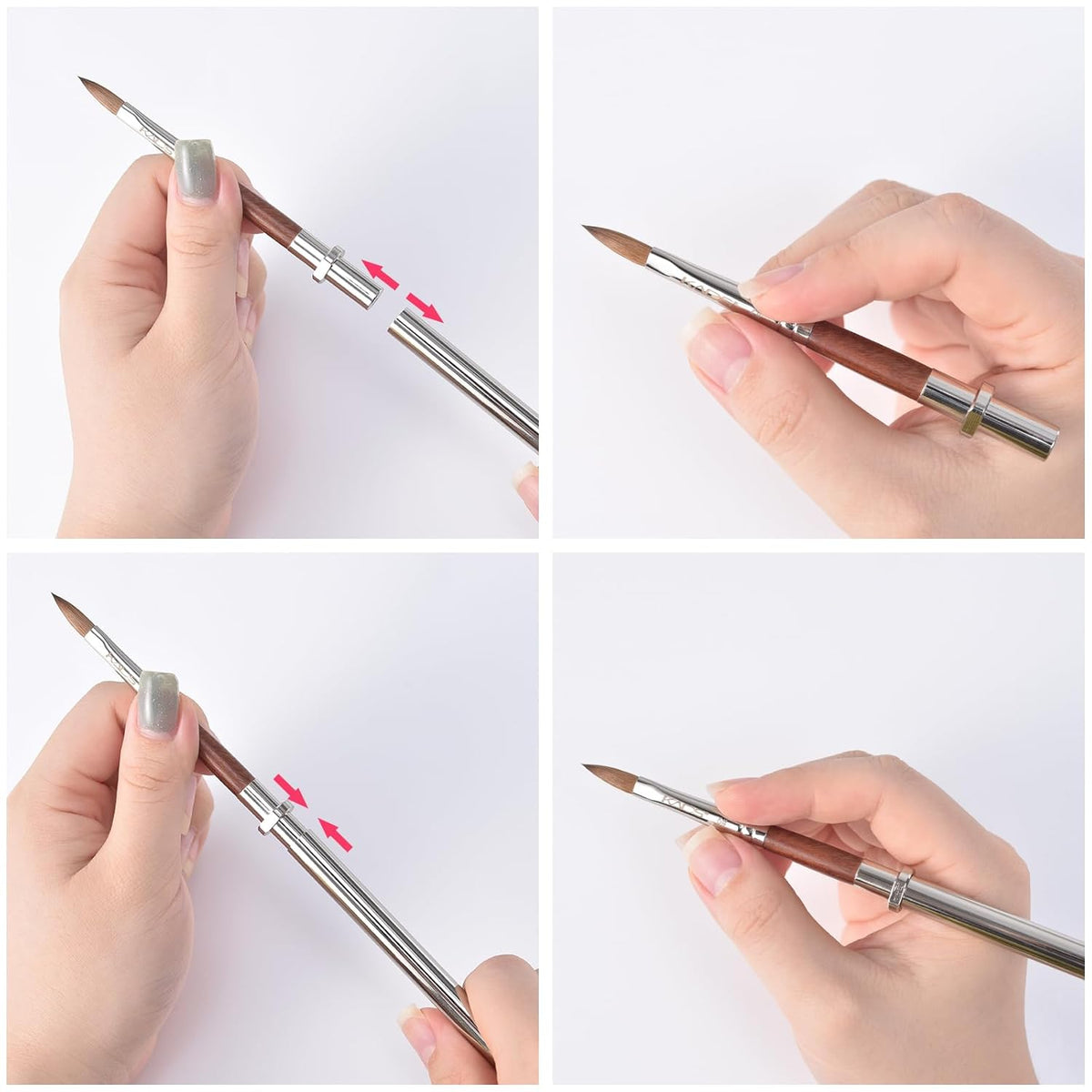 KADS Acrylic Nail Brush with Penholder Nail Brush for Acrylic Application-Oval Shaped Powder Nail