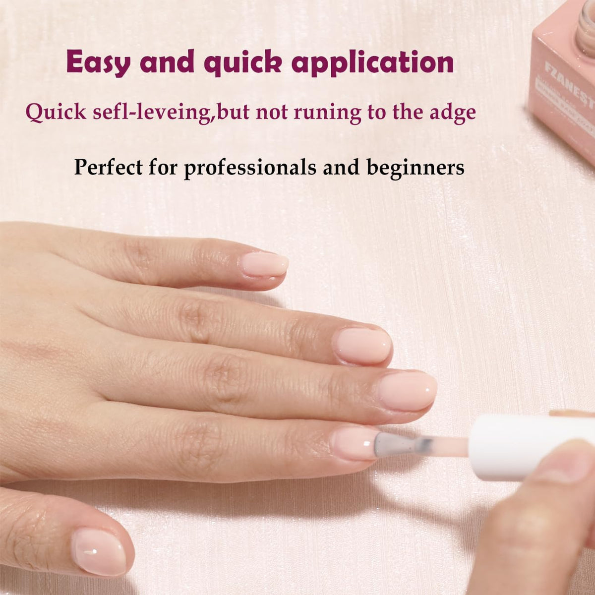 FZANEST Rubber Base Builder Gel Nail 15ml Jelly Natrual Nude Pink Color Gel Polish Nail
