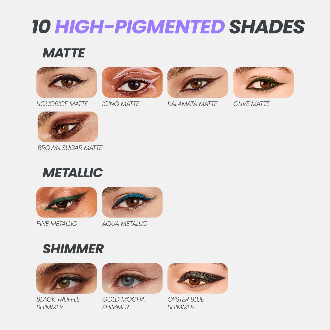 Wonderskin Eyeliner Pencil, 1440 Longwear Deep Black Eyeliner Pencil - Waterproof, Sharpenable &