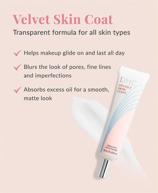 DHC Velvet Skin Coat, Mattifying Makeup Primer, Powder-Gel Formula, Minimizes look of pores, fine