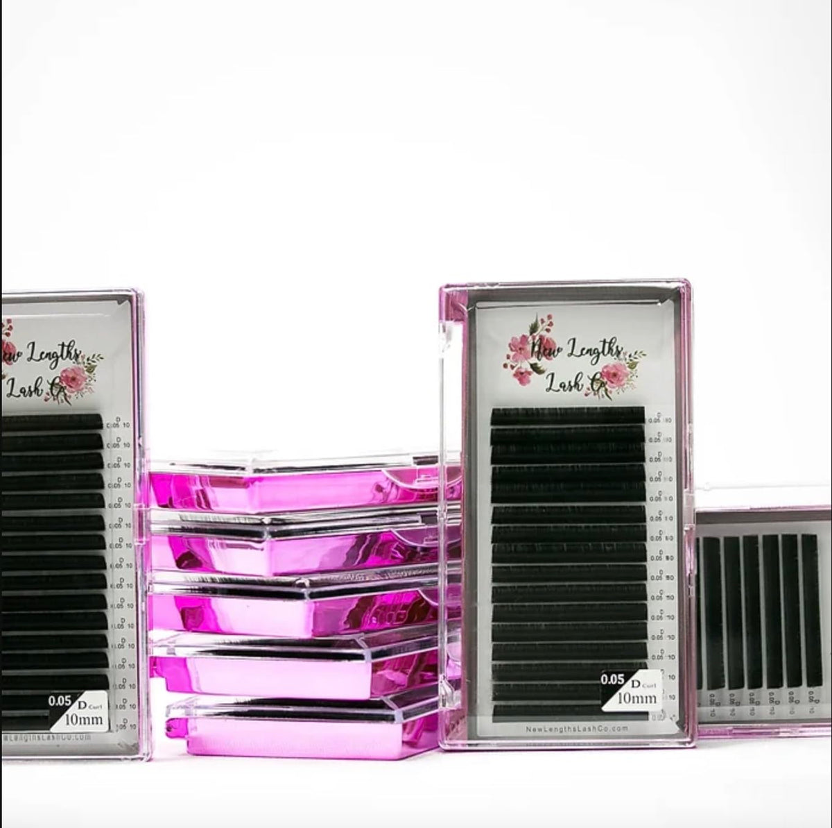 Single Lengths Tays - D Curl, Ultra Black, 16 Rows, Professional Use, Classic and Volume Eyelash
