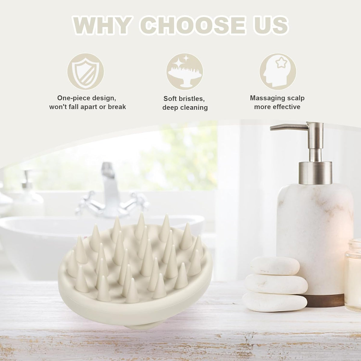 Silicone Scalp Massager, Scalp Scrubber for Hair Growth with Soft Bristles, Scalp Exfoliator Brush