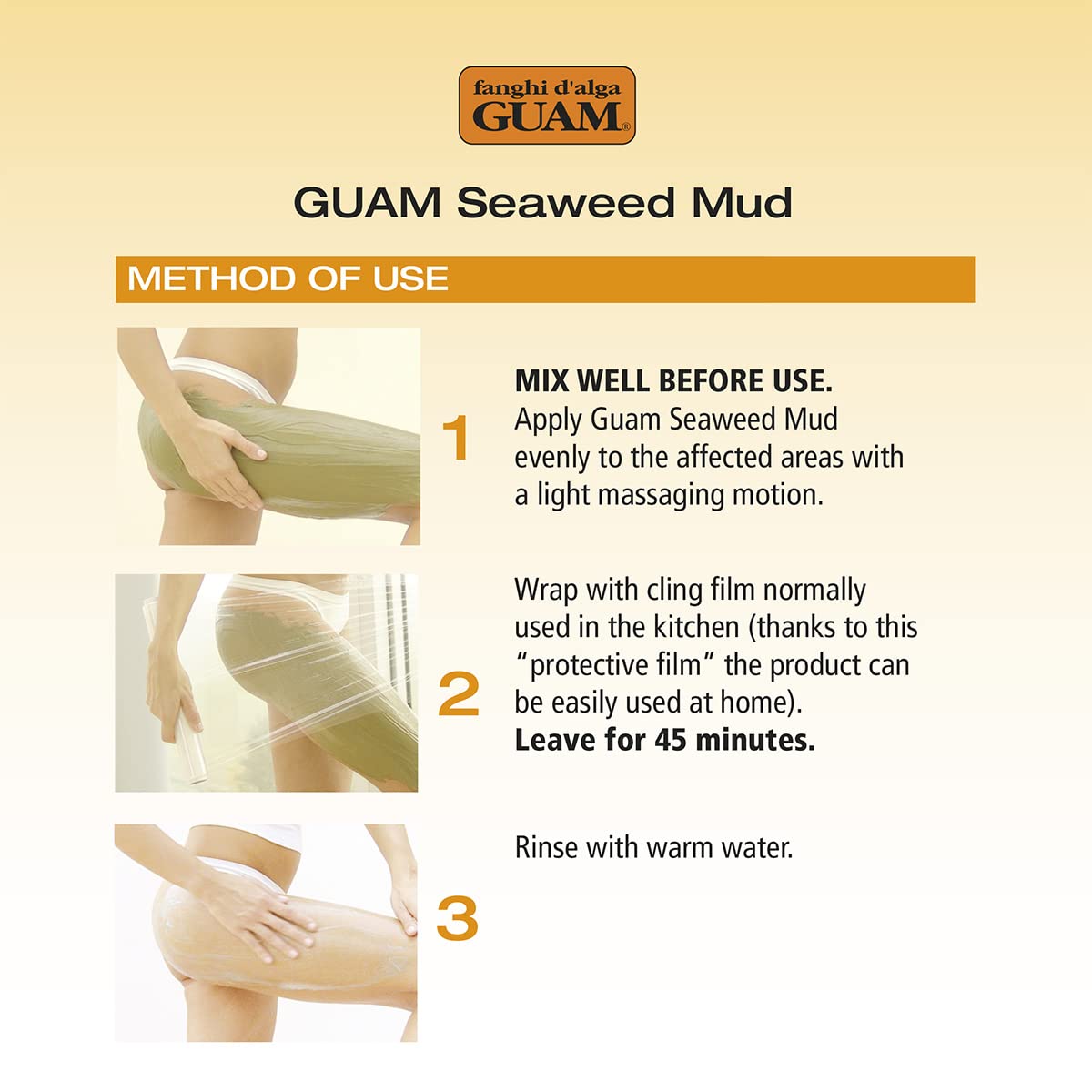 Guam Anti-cellulite Body Wrap, Seaweed Body Wraps for Cellulite on Legs and Thighs, ORIGINAL