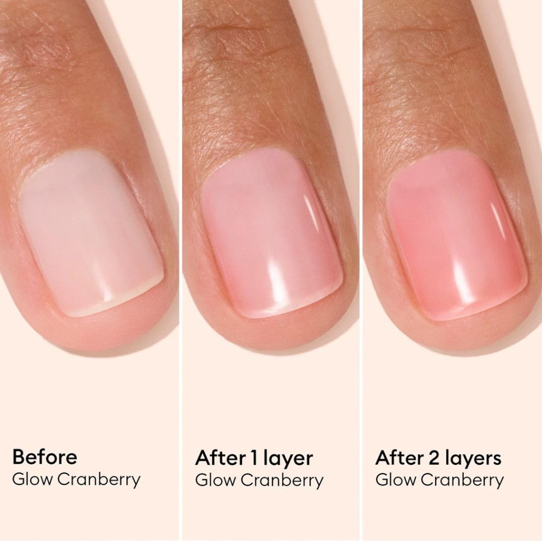 Manucurist Active Glow Cranberry All-in-One Perfecter Nail Polish & Care - No Lamp - Vegan & Made