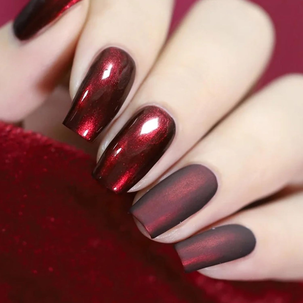 Major Dijit Quick Dry Nail Polish Pearl Wine Red Summer Nail Lacquer for Nail Art Regular Nail