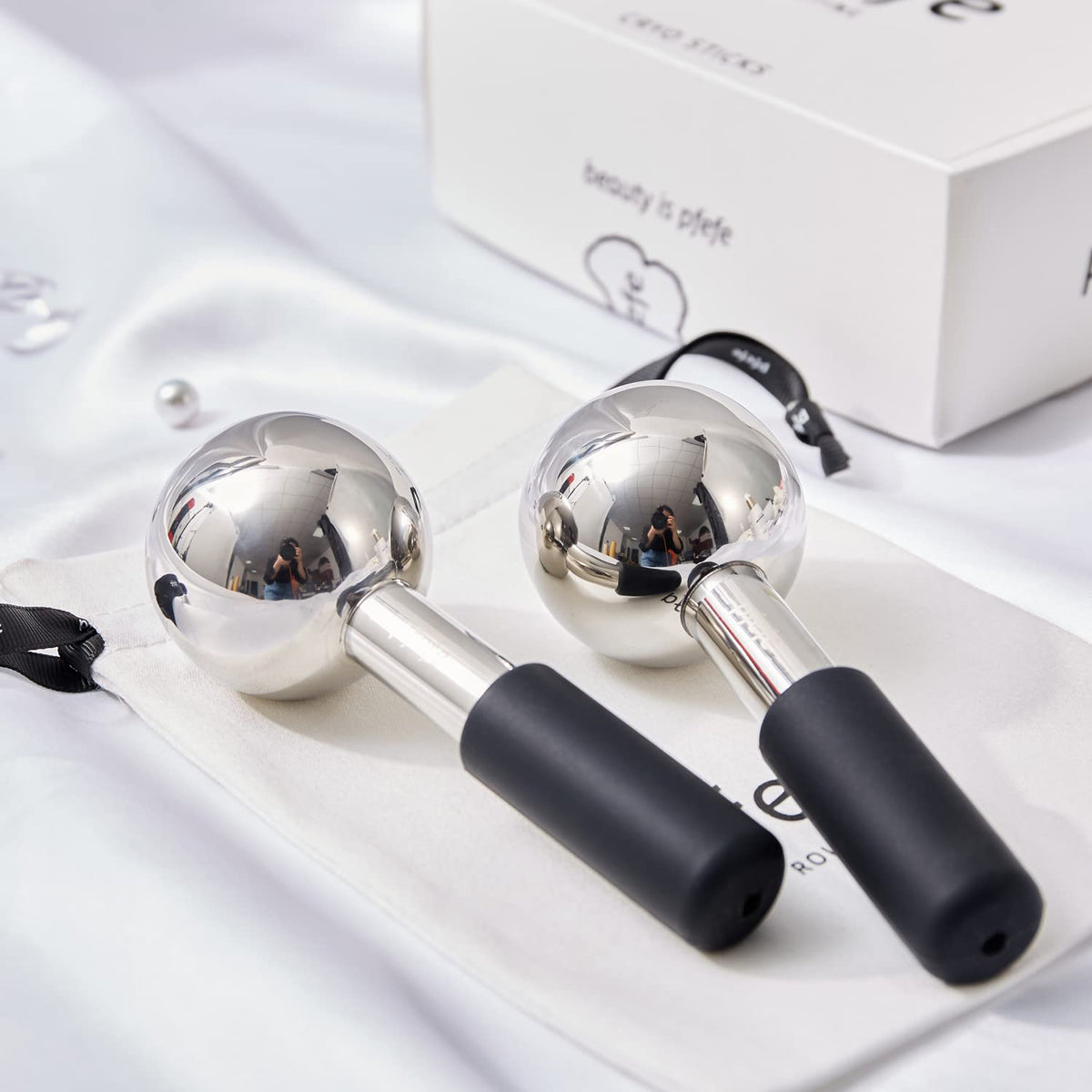 Ice Globes for Face & Eyes, Unbreakable Stainless Steel Cryo Sticks for Beauty Routines, Facials