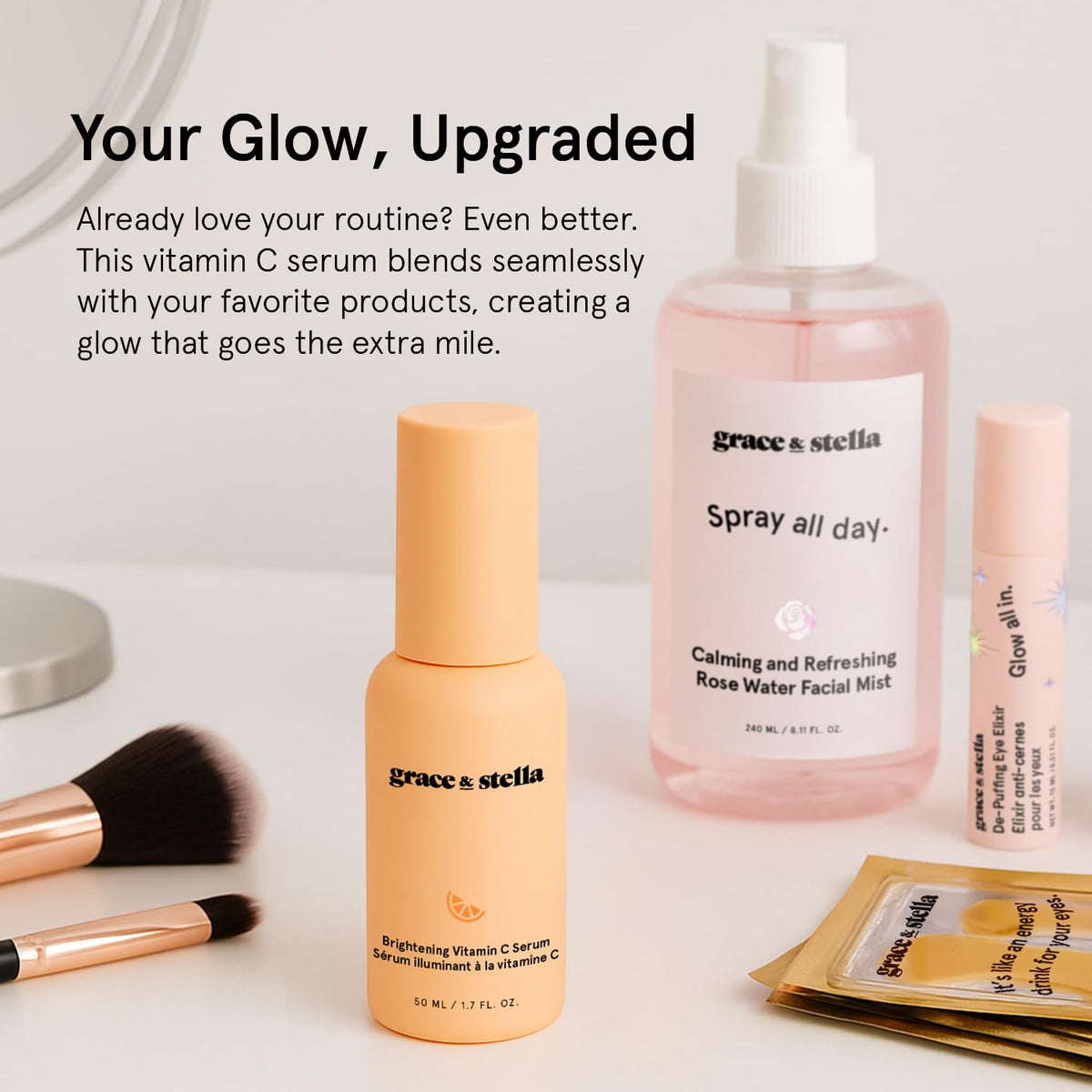 grace & stella Vitamin C Serum for Face (50ml /1.7 fl oz)- Brightening Vitamin C for Face with