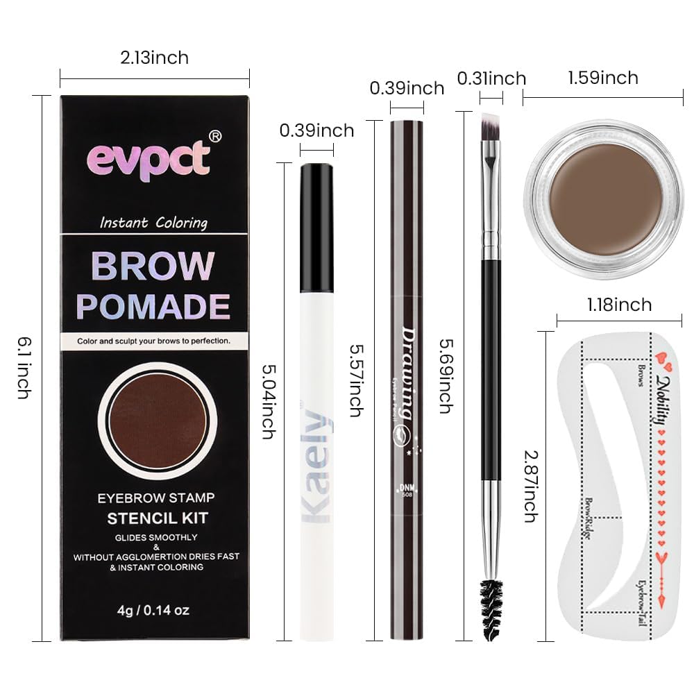 evpct Eyebrow Stencils Kit for Women Shaping, Eyebrow Shaper Makeup Kit, Eye Brow Stencil Shaper