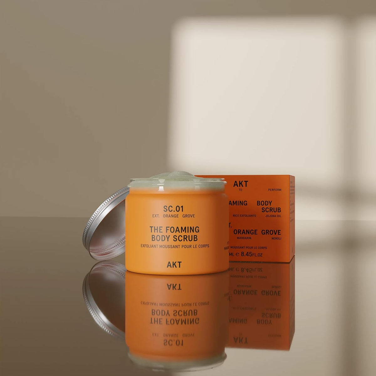 AKT The Foaming Body Scrub 8.4 Fl Oz, Skin Exfoliator, Body Scrub with Rice & Sugar, Papaya &