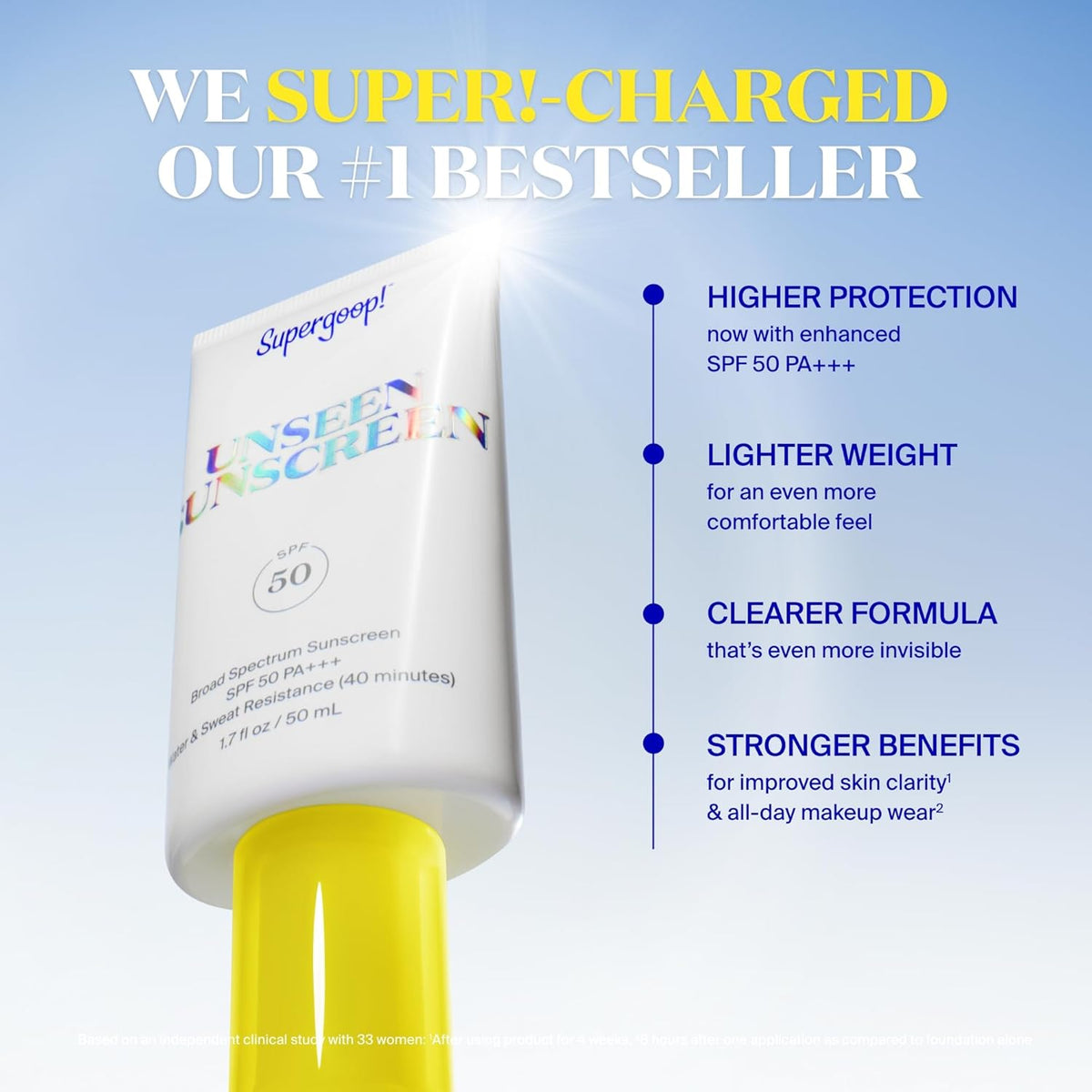 Supergoop! Unseen Sunscreen SPF 50 Invisible Sun Protection for Face - Broad Spectrum Face