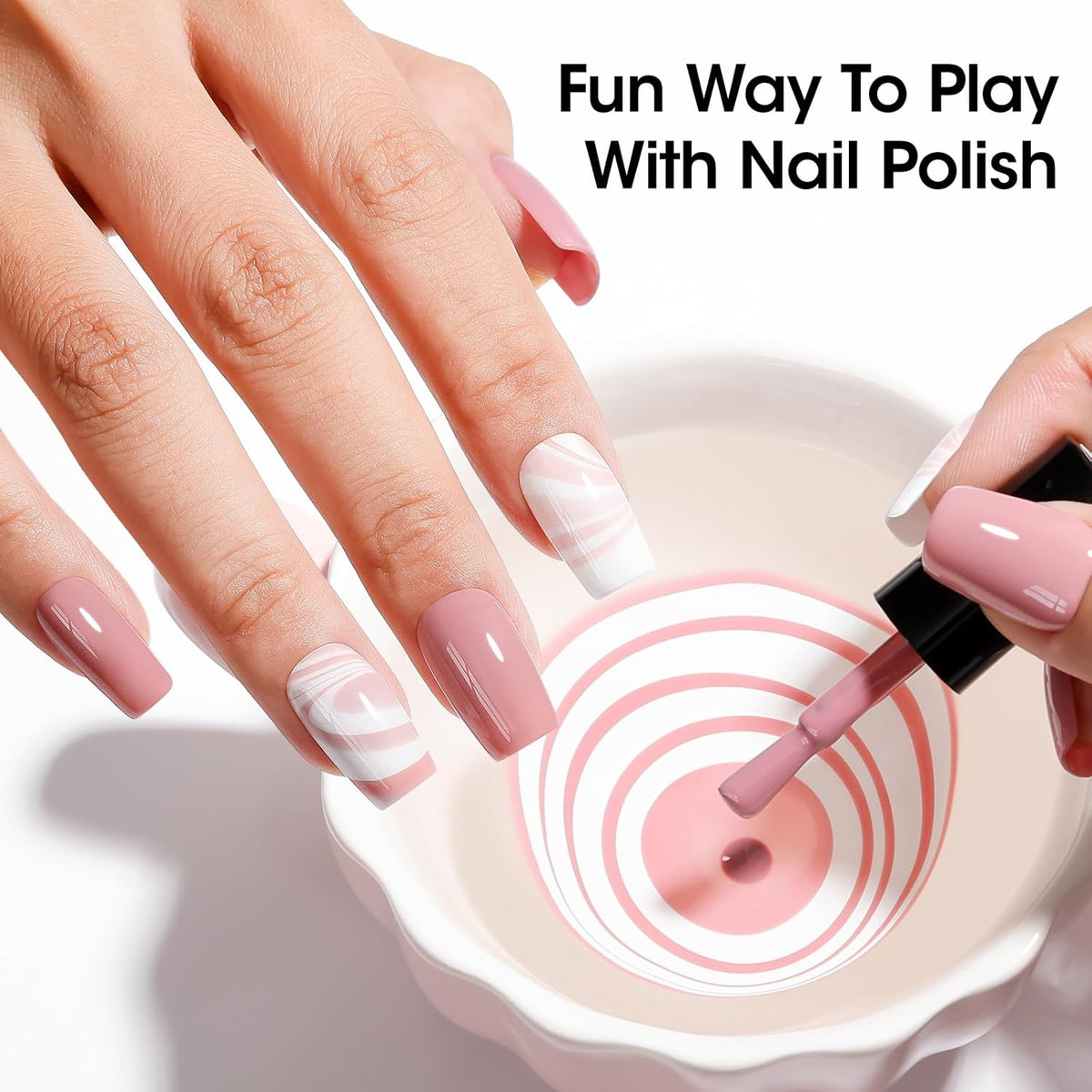GELLEN Nail Polish Set, French Tip Manicure Nude White Regular Nail Polish Quick Air Dry Bright 12