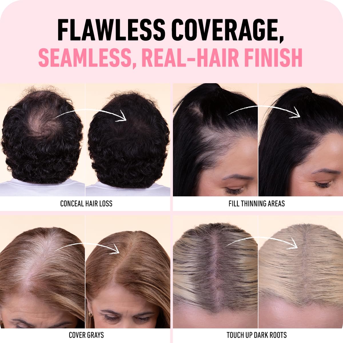 BOLDIFY Hairline Powder Color Sample Kit - Root Touch Up Hair Color for Gray Coverage - Bald Spot