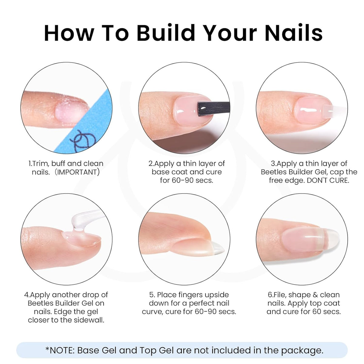Beetles Builder Gel Set,Dew Glow 2 Pcs 0.5 oz 8 in 1 Nail Strengthening Apex Building Nail